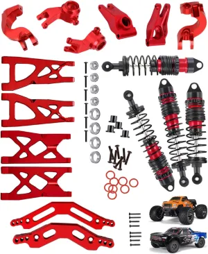 Upgrades Part for 1/10 Arrma Granite/Senton 4x4 3S Blx Mega 550,RC Shocks,Shock Tower,Front Rear Suspension Arm,Steering Blocks Caster Blocks C-Hubs Stub Axle Carriers,Red