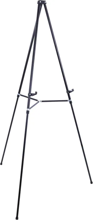 U.S. Art Supply 66" High Black Metal Display Easel - Large Adjustable Height Portable Easel Stand, Sign Display, Holds 25 lbs - Floor & Tabletop Easels, Painting Stand