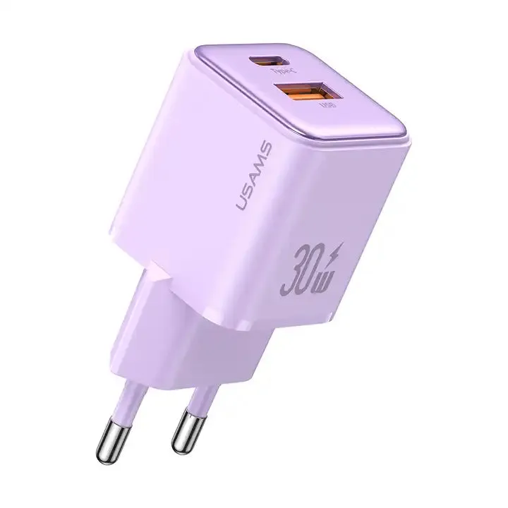 Usams US-CC189 Dual-Port Mini Wall Fast Charger (EU) X-Ron Series-PD 30W  QC 3.0 A C, USB-A Type-C