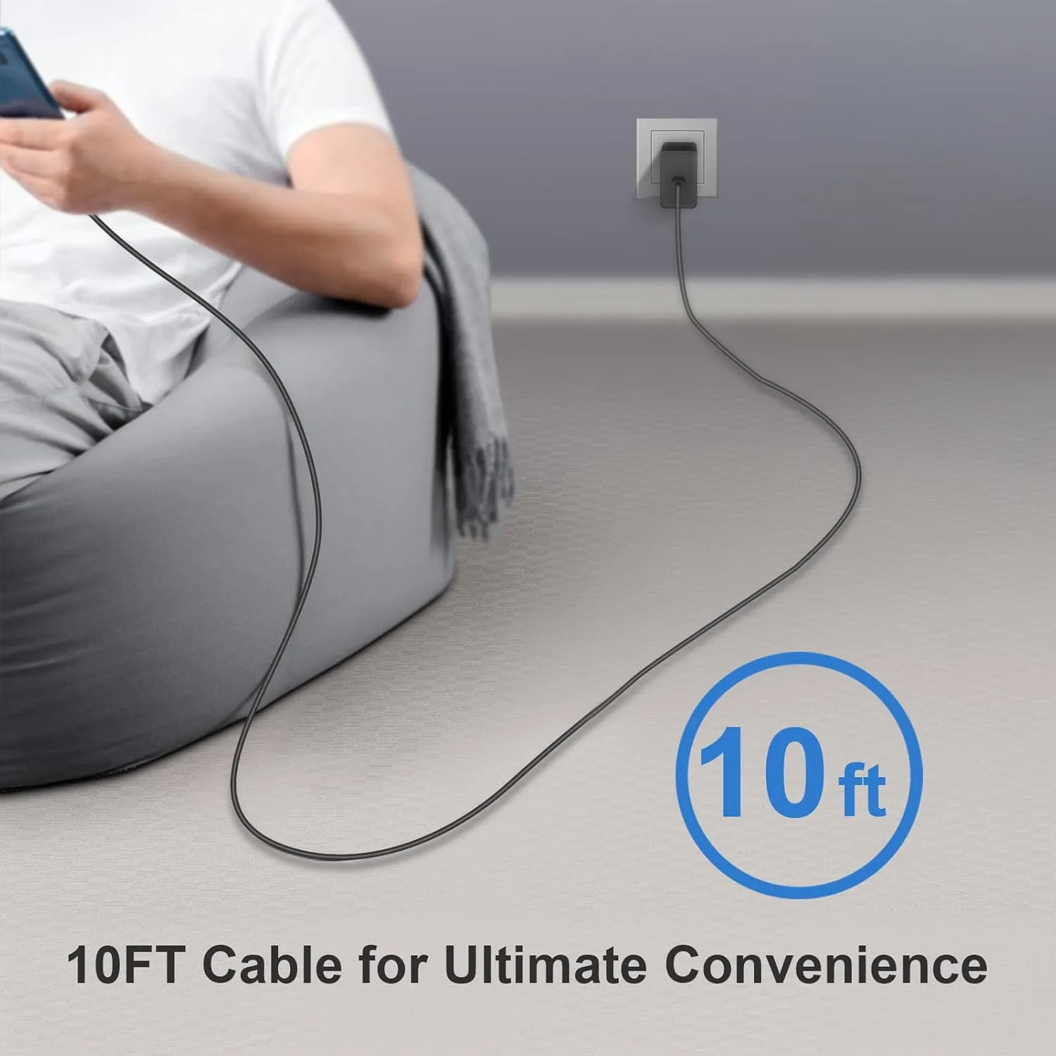 USB C Charger Type C Charger Fast Charging 10FT 45W Samsung Chargers 2-Pack with iPhone 16/16 Plus/16 Pro/16 Pro Max/iPhone 15/15 Pro Max/iPad Pros/AirPods/Samsung Galaxy S25 S24 S23 S22 S21,Android