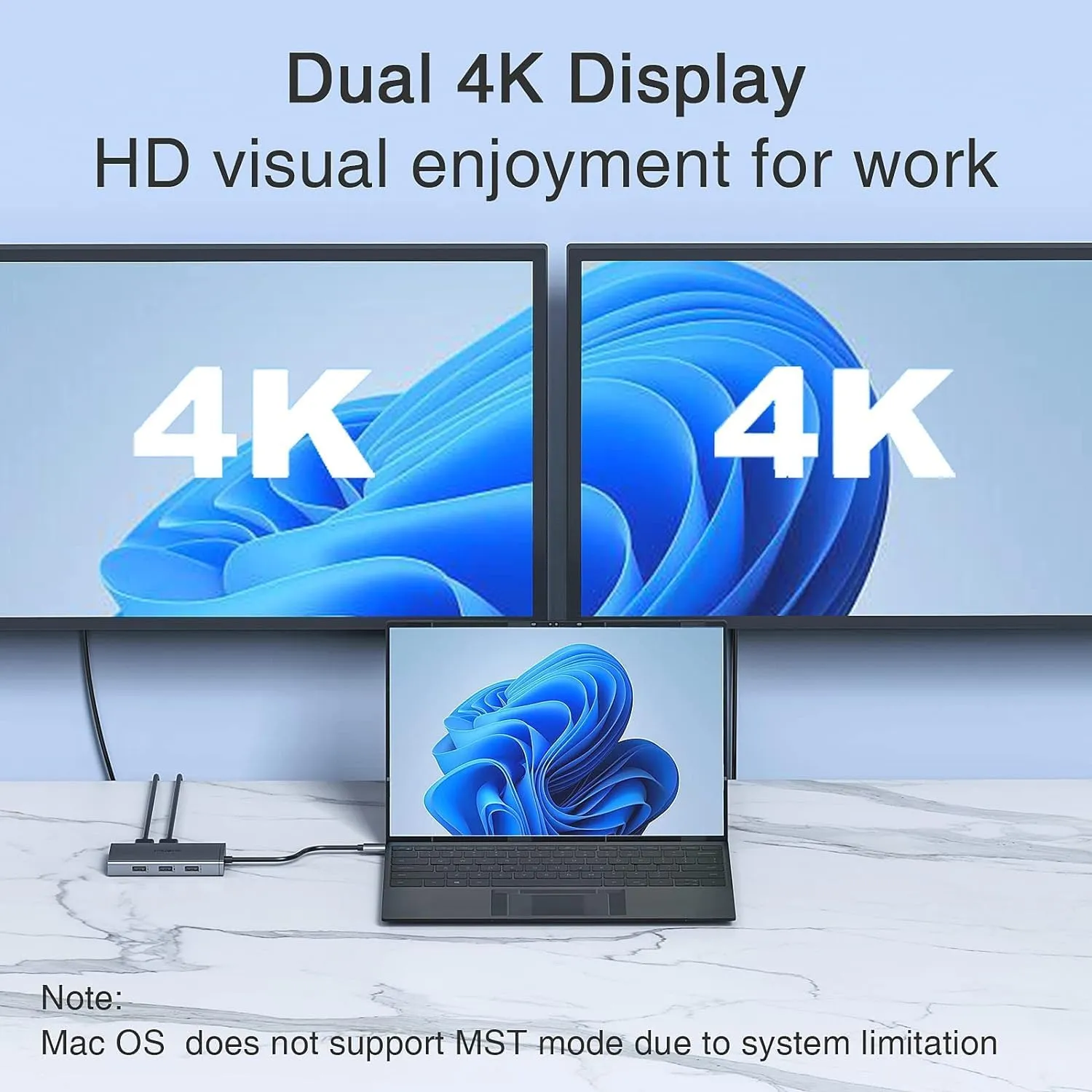 USB C Docking Station Dual Monitor Adapter for Dell HP, Laptop Docking Station 3 Monitors Quad Display USB C Hub Dongle to 4K HDMI DP VGA,3 USB2.0,100W PD,8 in 1 Thunderbolt Dock for Lenovo,Surface