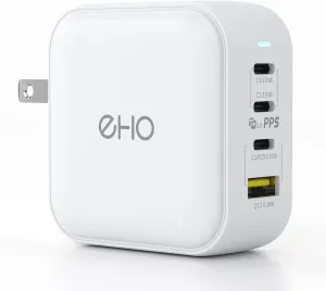 USB C Wall Charger, 100W PD 3.0 PPS 4-Port GaN III Fast Charger Type C Charging Station Foldable Power Adapter Travel Charger Block Compatible w/MacBook, Laptop, iPad, iPhone, Samsung and More-White