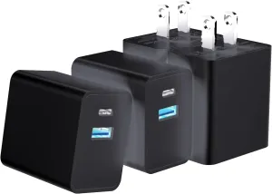 USB C Wall Charger Block 20W,4-Pack Dual Port PD Power Delivery Fast Type C Charging Block Box Brick Plug Adapter Cube for iPhone 14/13/12/11/Pro Max, XS/XR/X,iPad Pro,Samsung Galaxy,Android Phone
