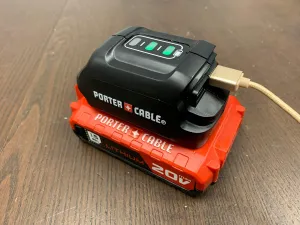 USB Charger with 2 Ports, Compatible with Porter Cable 20V Batteries