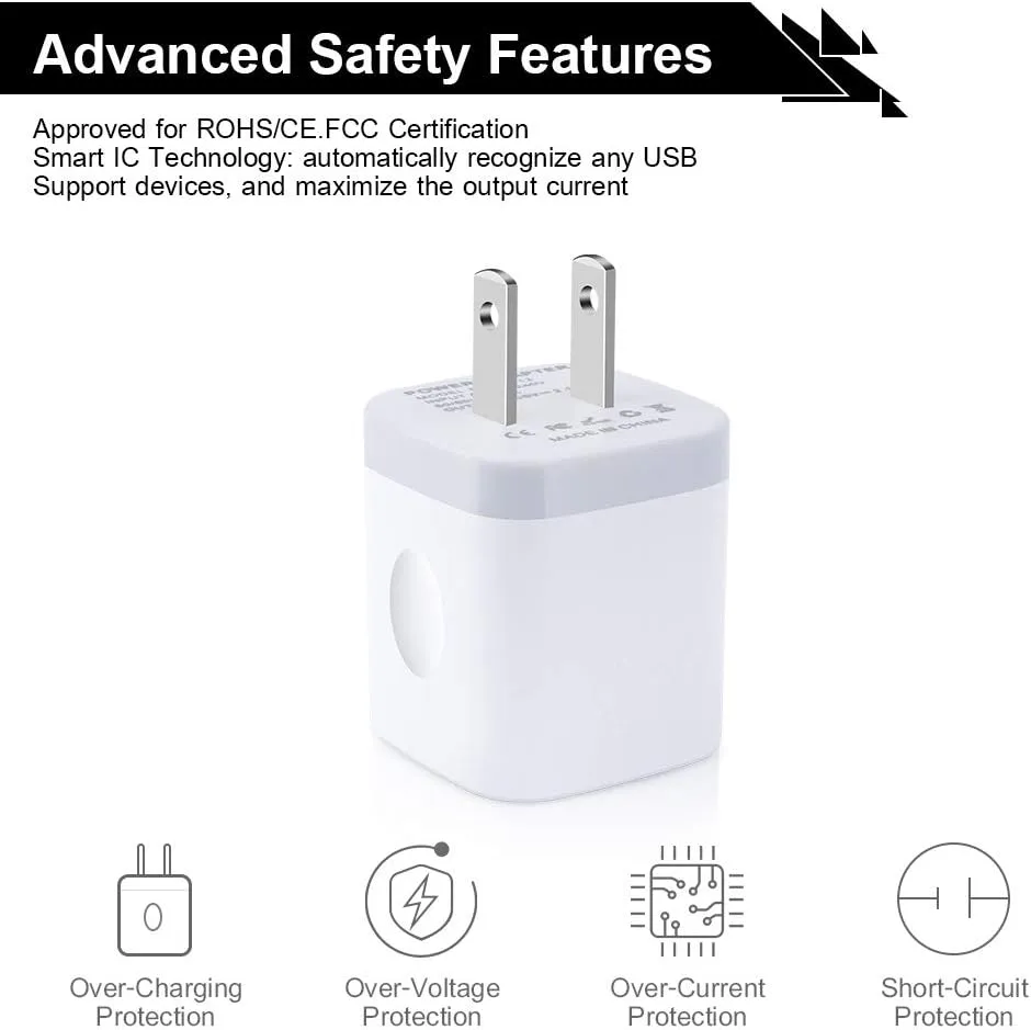 USB Cube Wall Charger, 2 Port Charging Box 4Pack 2.1A/5V Home Travel Plug USB Power Adapter Charging Station Base for iPhone 14 13 12 11 Pro Max XR XS X 8 7 6 Plus, iPad, iPod,Samsung