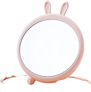 Vanity Mirror Cute Round Mirror Table Makeup Mirror Hanging Dressing Decorative Mirrors Home Decor Bathroom Supplies Table Mirror Folding (Color : B) (B)