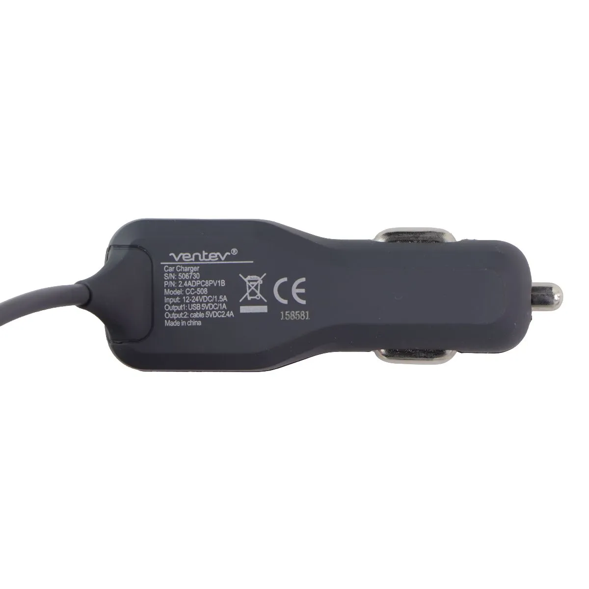 Ventev 20W Dashport r2400c Dual Car Charger with-USB A and Lightning 8-Pin