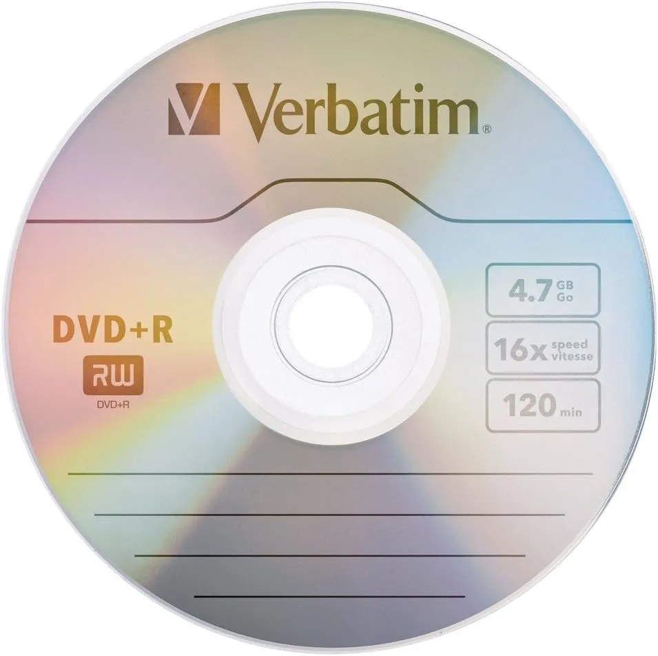 Verbatim DVD R Blank Discs AZO Dye 4.7GB 16X Recordable Disc - 100 Discs Spindle Silver Frustration Free Packaging