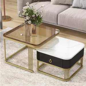 Verve Nesting Tables With Black Drawer