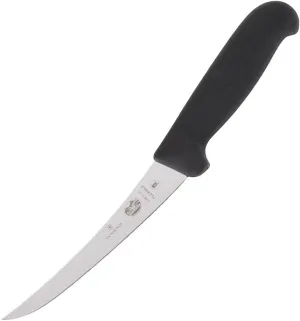 Victorinox Swiss Army Fibrox Pro Curved Boning Knife, Flexible Blade, 6-Inch, Black