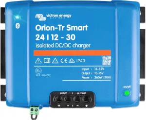 Victron Energy Orion-Tr Smart DC to DC Charger (Bluetooth) - 24/12-Volt 30 amp 360-Watt - Battery Charger for Dual Battery Systems - Isolated