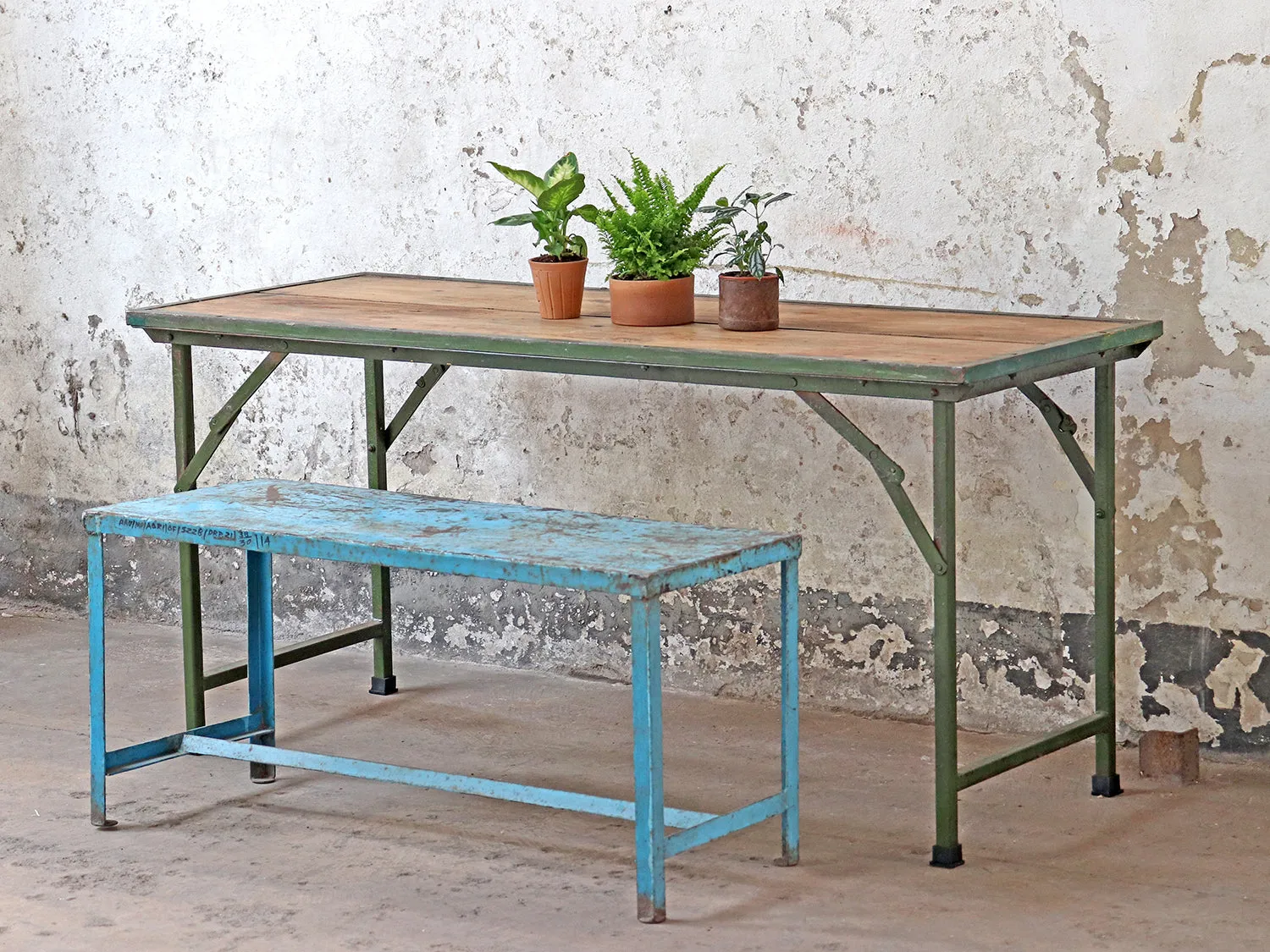 Vintage Folding Table - Green