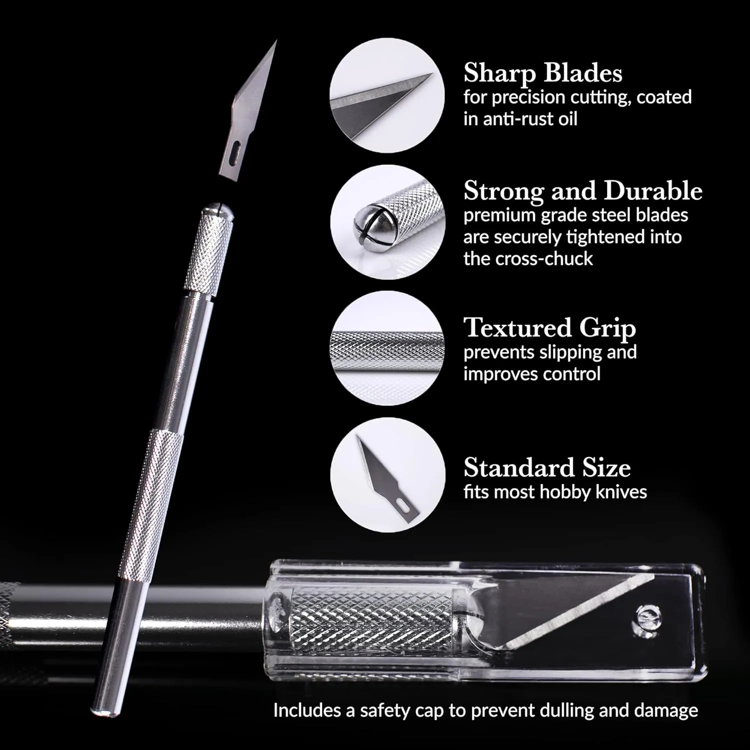 WA Portman Hobby Knife Set - 12pc High-Grade Craft Knife Set with #11 Premium Steel Hobby Blades - Precision Craft Blade