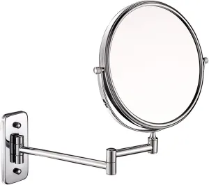 Wall-Mounted Folding Vanity Mirror,Beauty Mirror 8-inch Bathroom Cosmetic Mirror,5X Double-Sided Mirror,360 Rotation (Size : 7 Times Magnification)