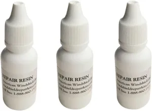 Windshield Repair Resin 3 Pack 15ml Bottles with Built in Dropper - 150 Repairs or More - Cracked Glass Rock Chip Repair Resin - for Windshield Chip Repair Kit Bridge Injector