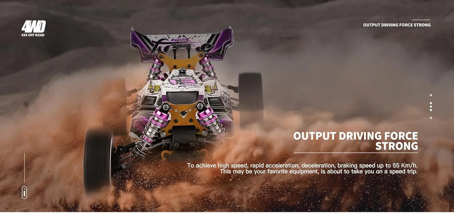 WLtoys XK 124019 V2 1/12 4WD 55km/h High-Speed Off-Road Remote Control Drift Climbing RC Racing Car Adults,Kids Toys (124019 2200 3000)