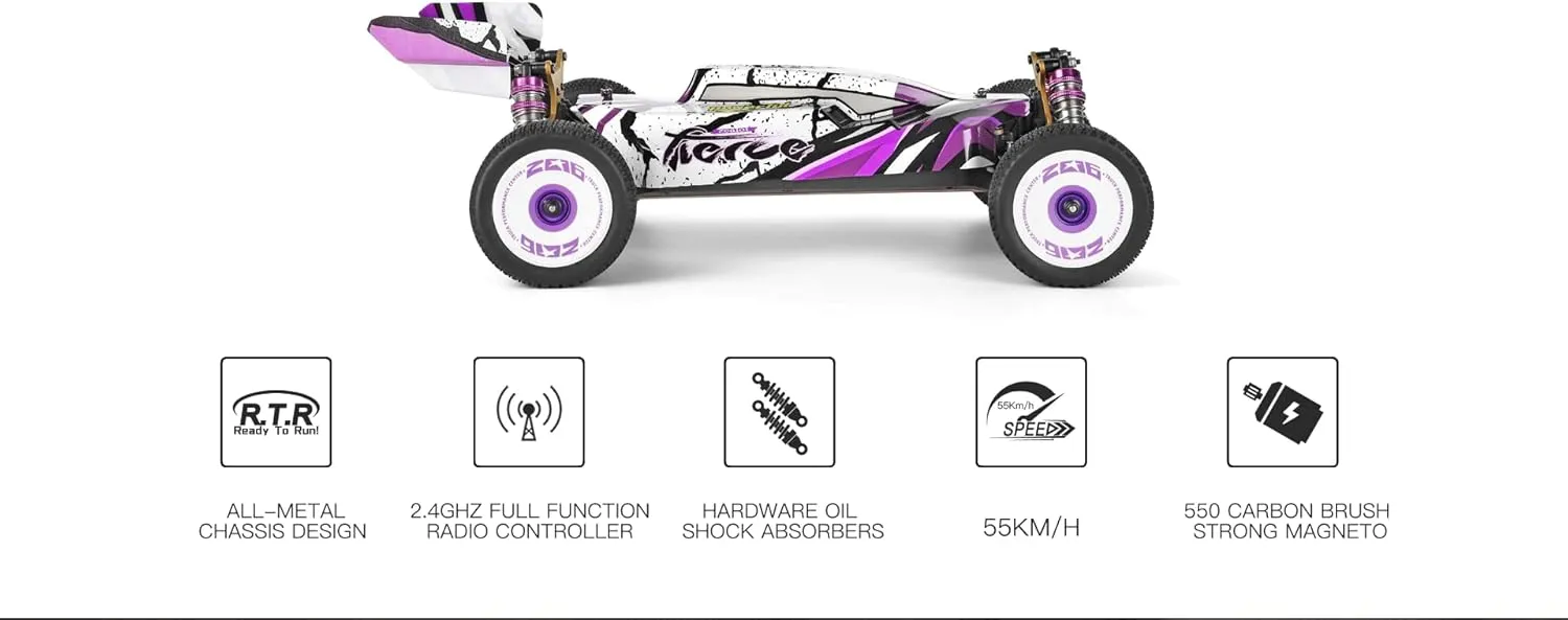 WLtoys XK 124019 V2 1/12 4WD 55km/h High-Speed Off-Road Remote Control Drift Climbing RC Racing Car Adults,Kids Toys (124019 2200 3000)