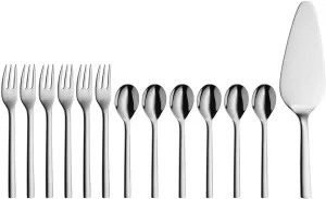WMF 1291376040 Fruit Knife and Fork Set of 13 for 6 People Nuova Cromargan Stainless Steel Polished Silver 25.3 x 12.5 x 3 cm