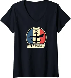 Womens Dassault-Breguet Super Étendard V-Neck T-Shirt