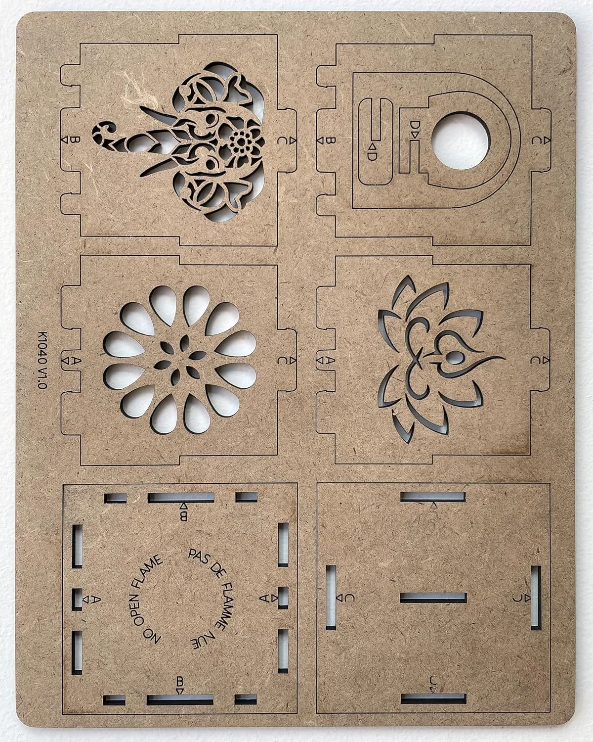 Wooden Light Kit Puzzle – 10 Pack - Night Light Craft Kit - Snap Together Desk Sized Light–Educational Wooden Puzzle Toy - Birthday Gift – Diya Lantern Puzzle