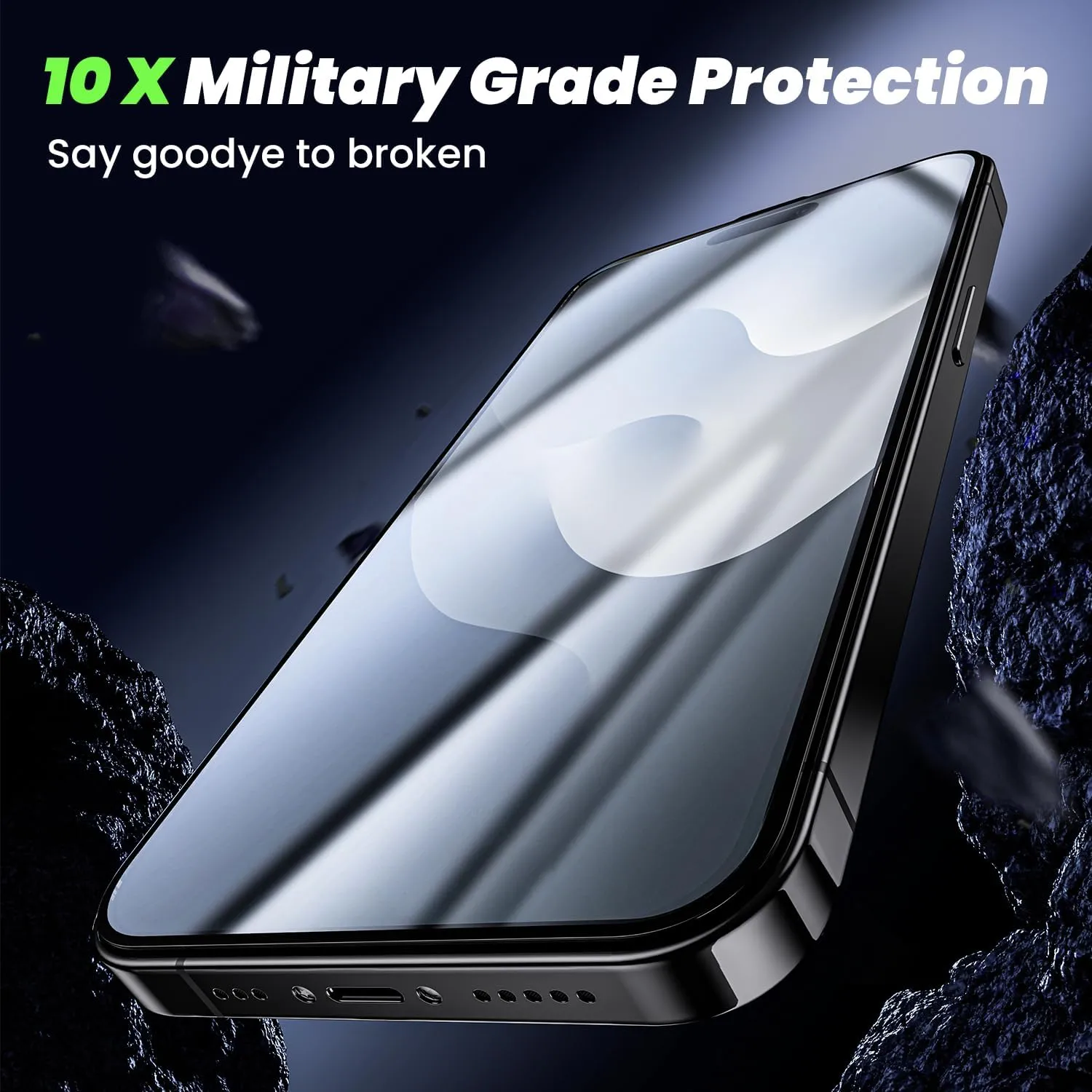 WSKEN for iPhone 15 Pro 6.1 inch Screen Protector,[Zero Bubble] [Full Coverage] Diamond HD Tempered Glass 10X Shatterproof Glass Durable Screen Protector,2Pack