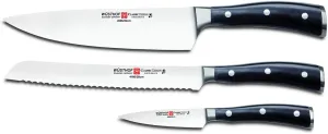 WÜSTHOF Classic IKON 3-Piece Starter Knife Set,Black