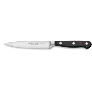 Wusthof Classic 4 1/2" Stainless Steel Utility Knife, Black