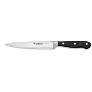 Wusthof Classic 6" Stainless Steel Utility Knife, Black