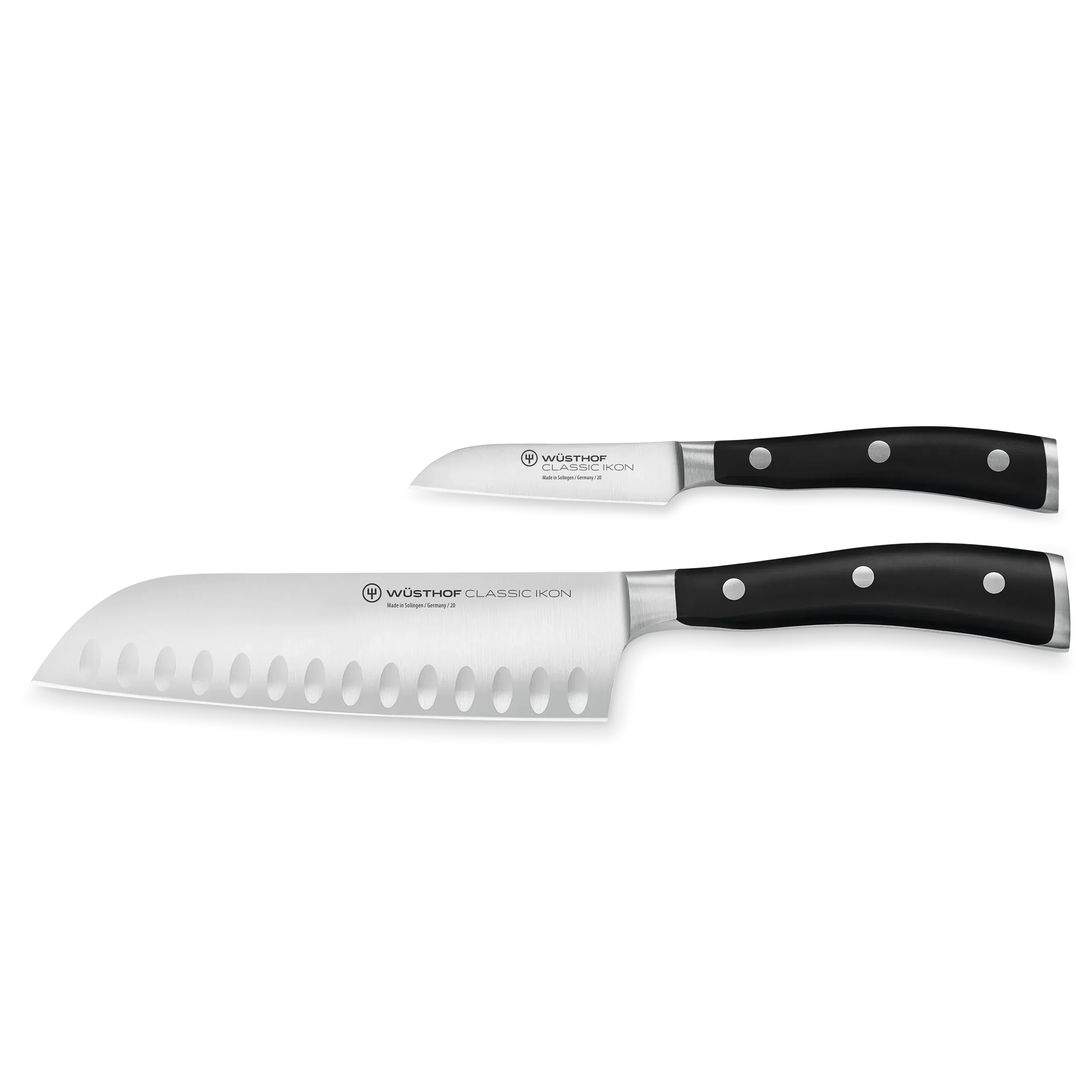 Wusthof Classic Ikon Two Piece Asian Chef's Set | 3" Paring Knife and 7" Santoku
