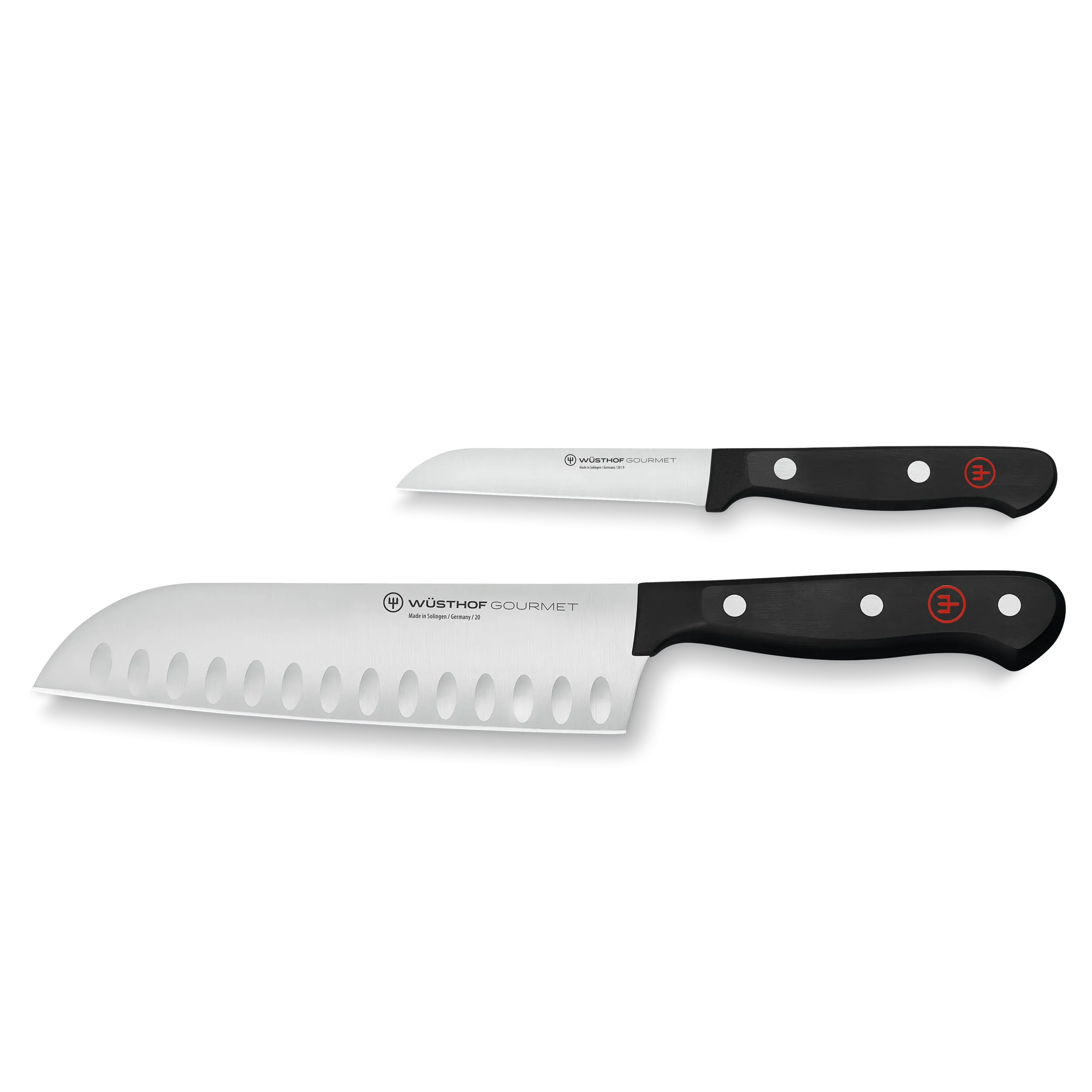 Wusthof Gourmet 2-Piece Asian Chef's Set | 3" Paring Knife and 7" Santoku, Black