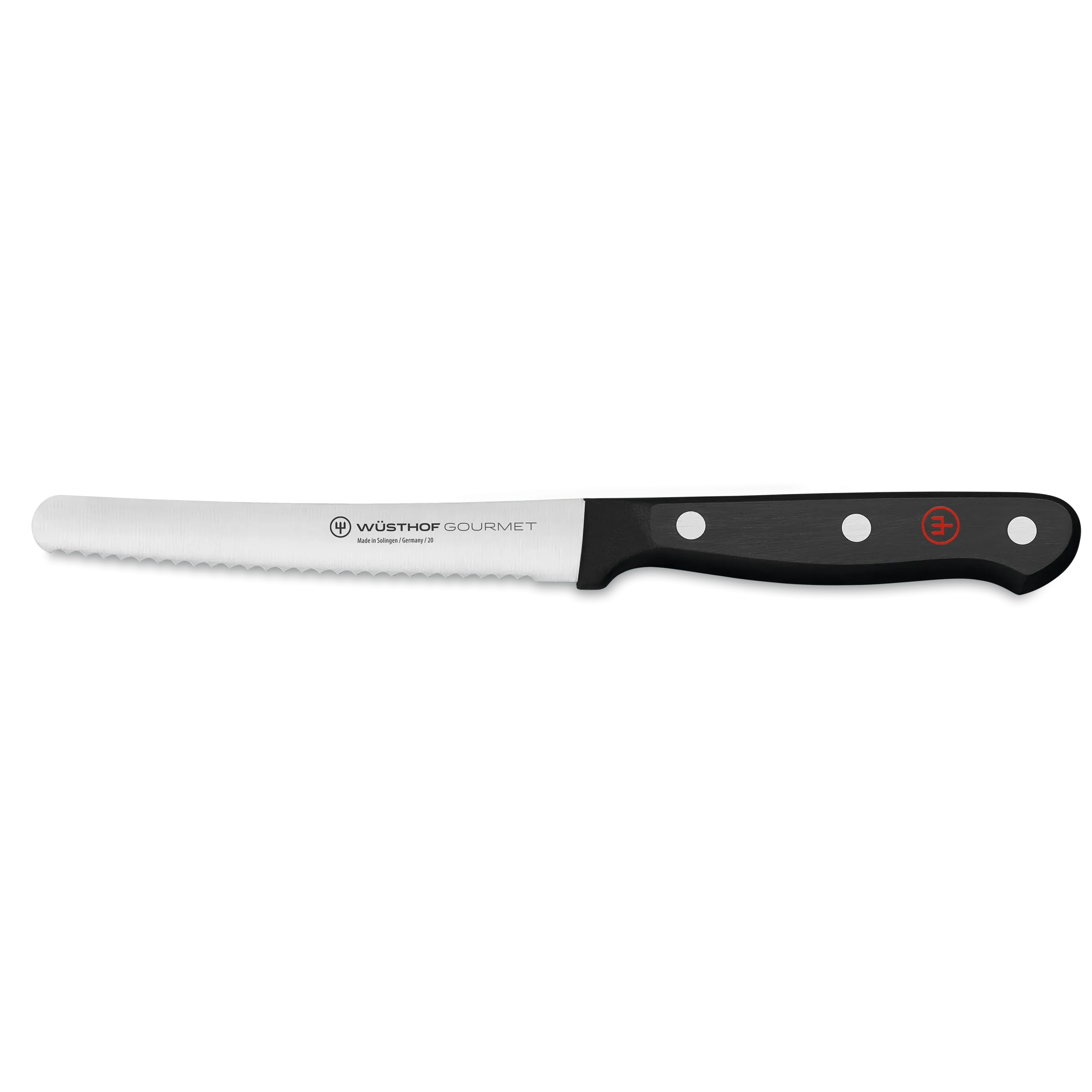 Wusthof Gourmet 4.5" Stainless Steel Serrated Utility Knife with Black Handle
