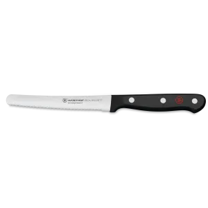 Wusthof Gourmet 4.5" Stainless Steel Serrated Utility Knife with Black Handle