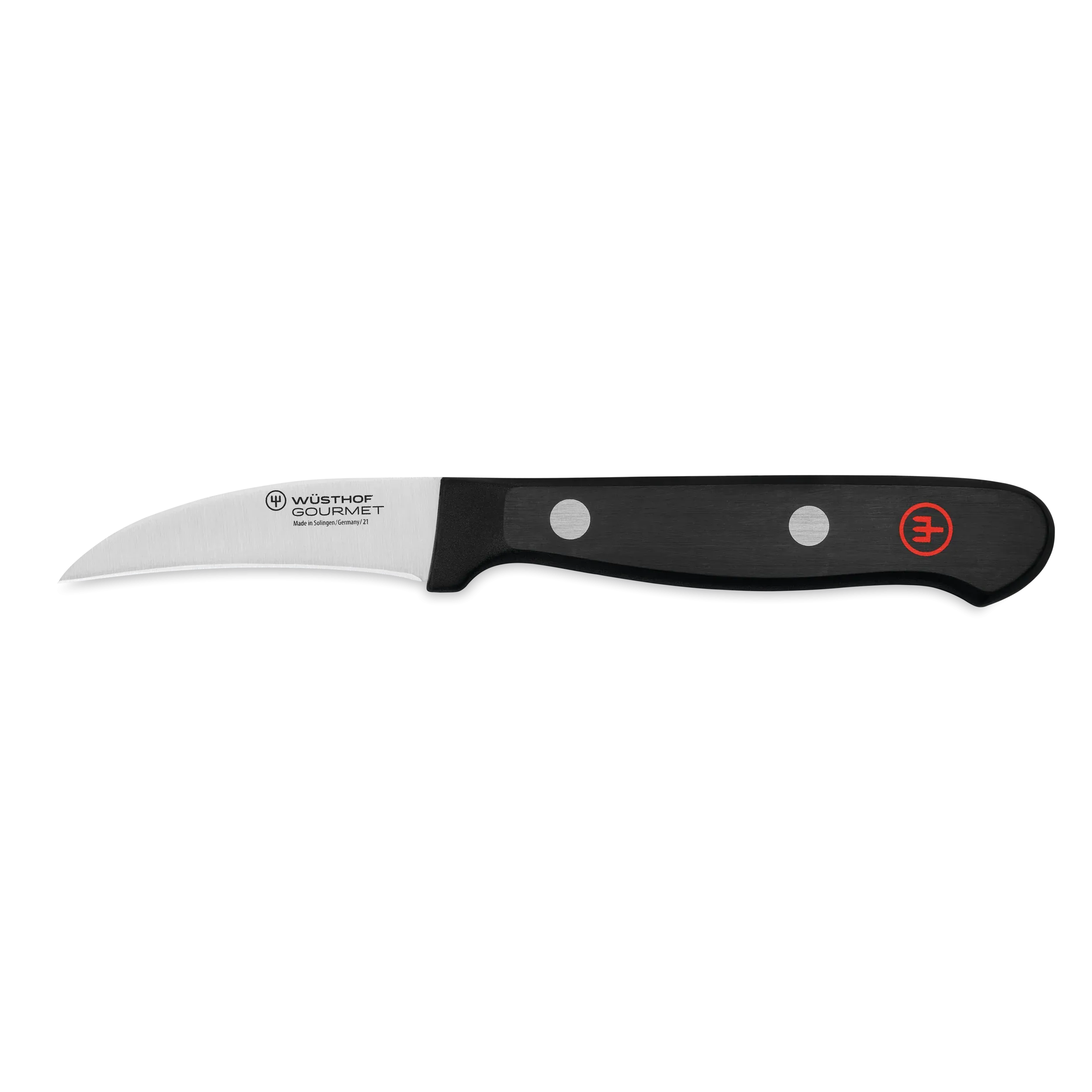 Wusthof Gourmet Three Piece Stainless Steel Paring Knife Set with Black Handles