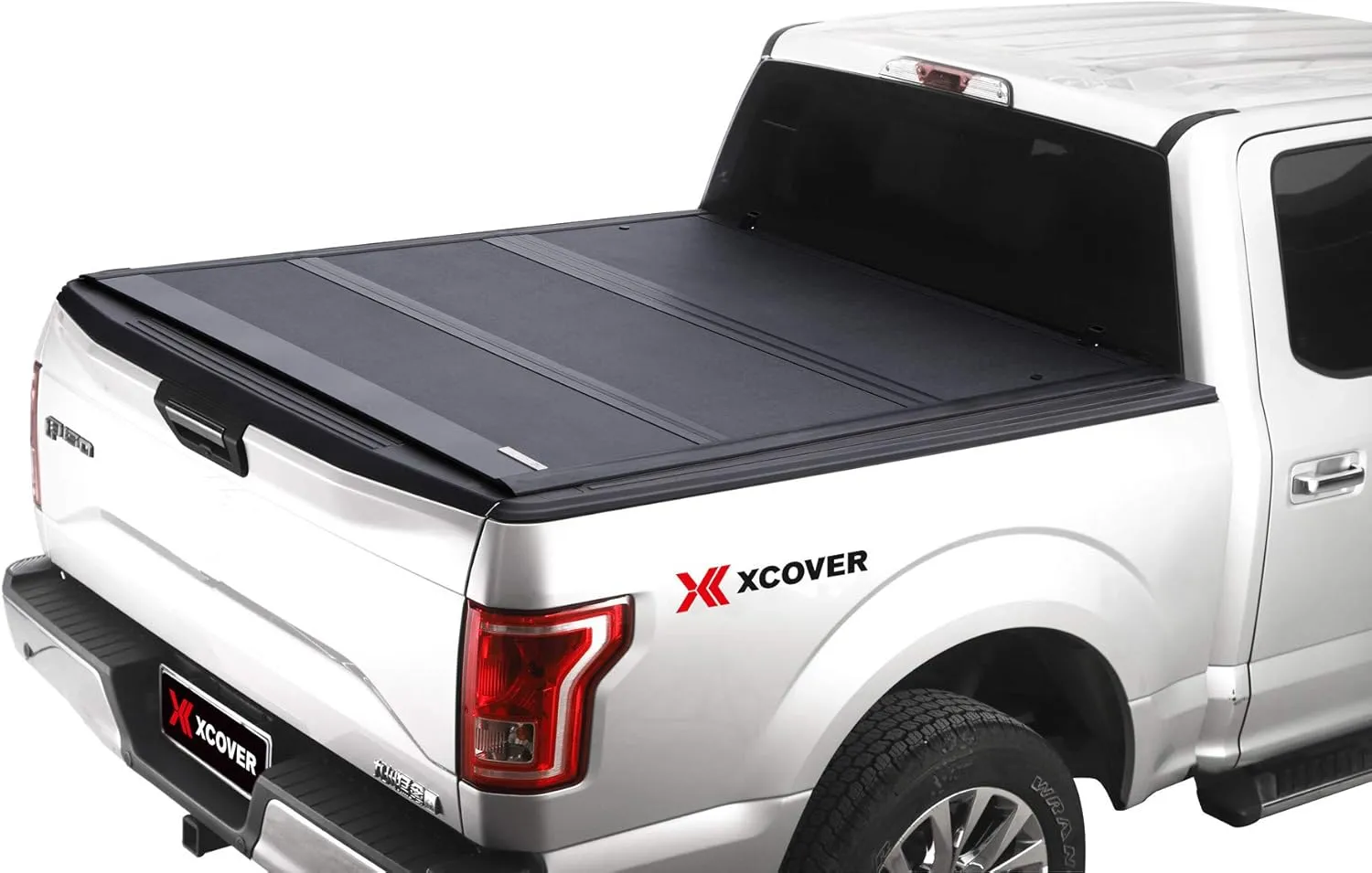 Xcover Low Profile Hard Folding Truck Bed Tonneau Cover, Compatible with 2019 2020 2021 2022 2023 2024 2025 Chevrolet Silverado/GMC Sierra 1500 5.8 Ft Bed