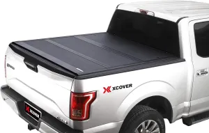 Xcover Low Profile Hard Folding Truck Bed Tonneau Cover, Compatible with 2019 2020 2021 2022 2023 2024 2025 Chevrolet Silverado/GMC Sierra 1500 5.8 Ft Bed