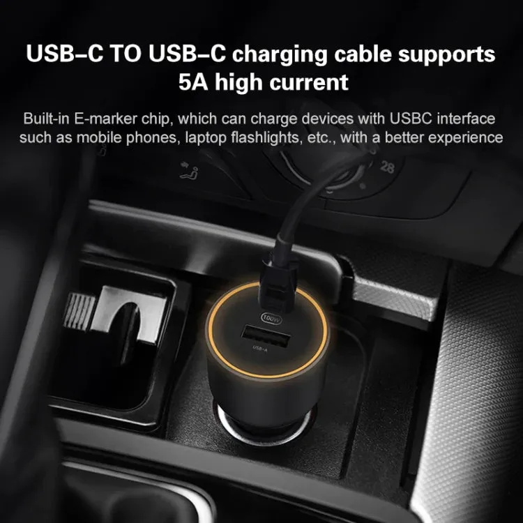 Xiaomi Mi 1A1C 100W 5A Car Charger USB C Dual Port PD QC 3.0 Fast Charging