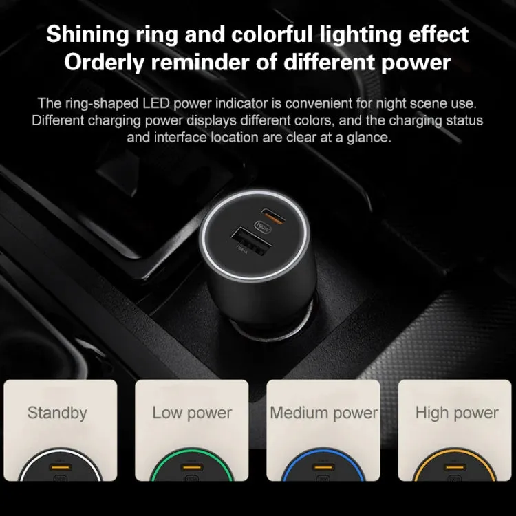 Xiaomi Mi 1A1C 100W 5A Car Charger USB C Dual Port PD QC 3.0 Fast Charging