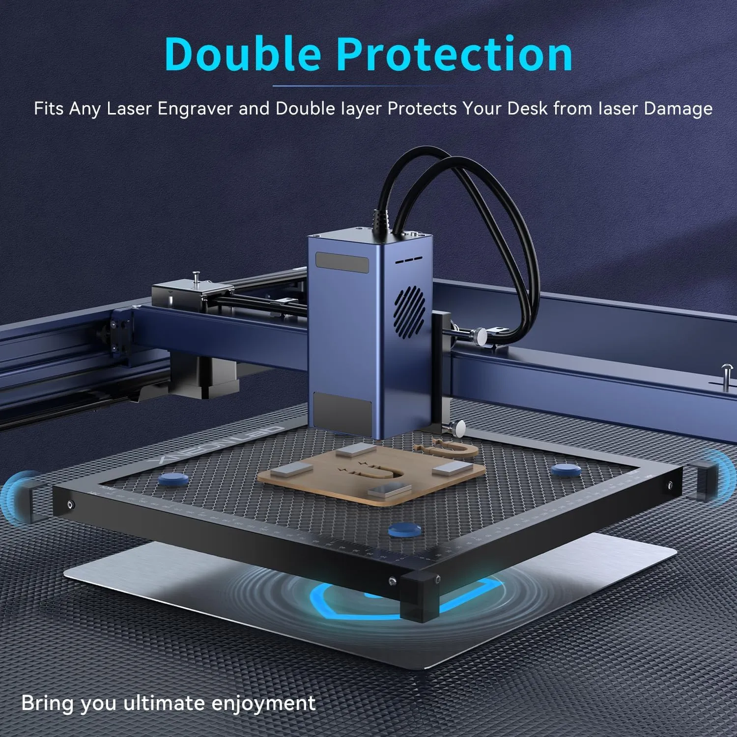 XNEONLab Honeycomb Laser Bed - 400 × 400 × 22mm Working Table with Aluminum Panel for XTool D1 /D1 Pro and Most Engraver Cutting Machine,Engraver Machine Accessories （Working Area 400 ×400 mm）