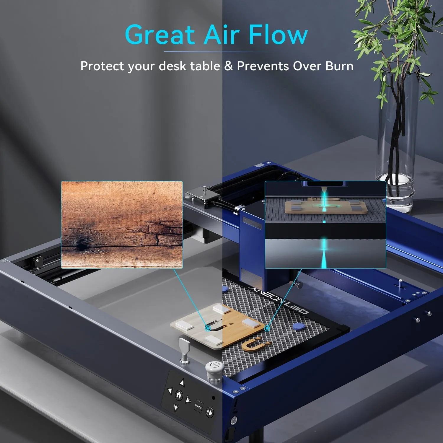 XNEONLab Honeycomb Laser Bed- 440 × 440 × 22mm Working Table with Aluminum Panel for XTool D1 /D1 Pro and Most Engraver Cutting Machine,Engraver Machine Accessories