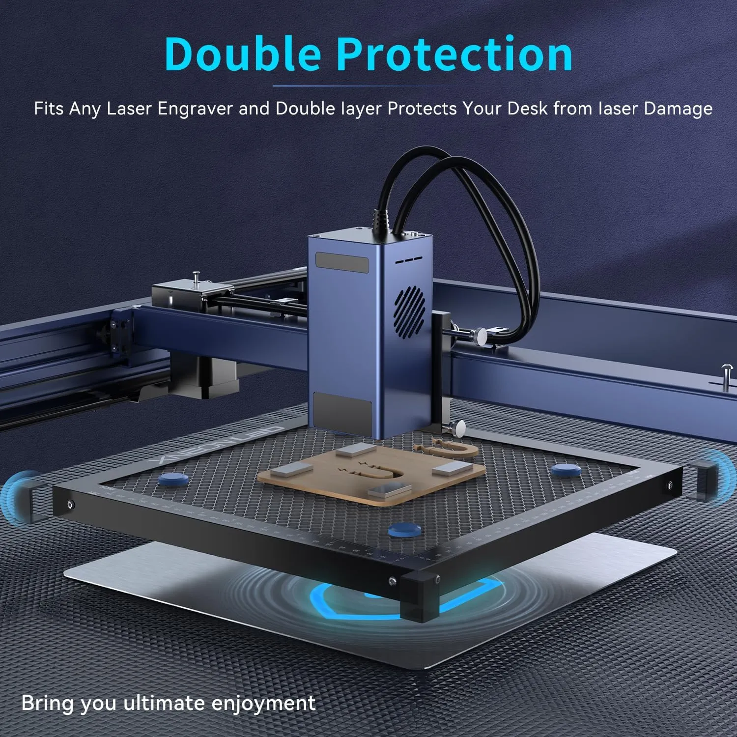 XNEONLab Honeycomb Laser Bed- 440 × 440 × 22mm Working Table with Aluminum Panel for XTool D1 /D1 Pro and Most Engraver Cutting Machine,Engraver Machine Accessories