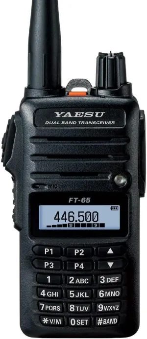 Yaesu FT-65R 5W 144/430MHz FM Dual Band Handheld Transceiver with Mars/Cap Modification for Extended Transmit Frequency Ranges