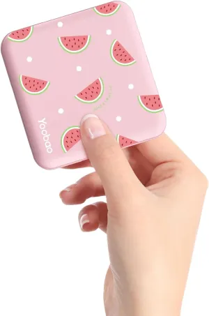 Yoobao Portable Charger, PD 20W USB-C in&Out Power Bank 10000mAh Super Fast Charging, Cute Stuff for Girls Kids Travel, Mini Phone Battery Pack for iPhone 14/13/iPad/Android/Samsung/LG (Watermelon)