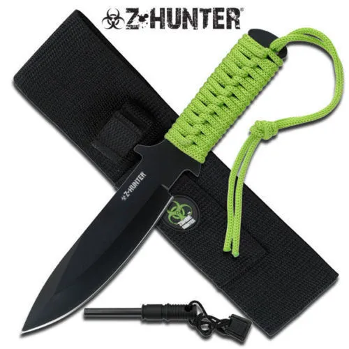 Z-Hunter Zombie Apocalypse 9" Fixed Knife W/ Fire Starter ZB005