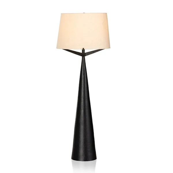 ZIGGY FLOOR LAMP-HAMMERED BLACK ALUMINUM