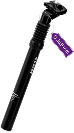 Zoom Bike Suspension Seatpost: 27.2 / 30.9 / 31.6 x 350 mm Shock Absorber Damper Bicycle Seat Post with Adjustable Clamp for E-Bike MTB BMX