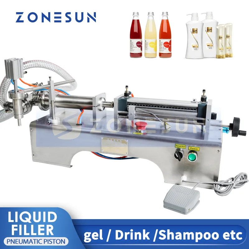 ZS-YT1 Pneumatic Piston Liquid Filler Shampoo Gel Water Wine Vinegar Coffee Oil Filling Machine