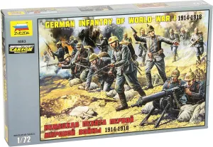 Zvezda 500788083 WW I – 1: 72 Figures Set German Infantry
